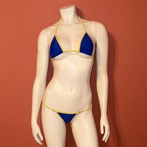 Blue and Yellow  Bikini Set